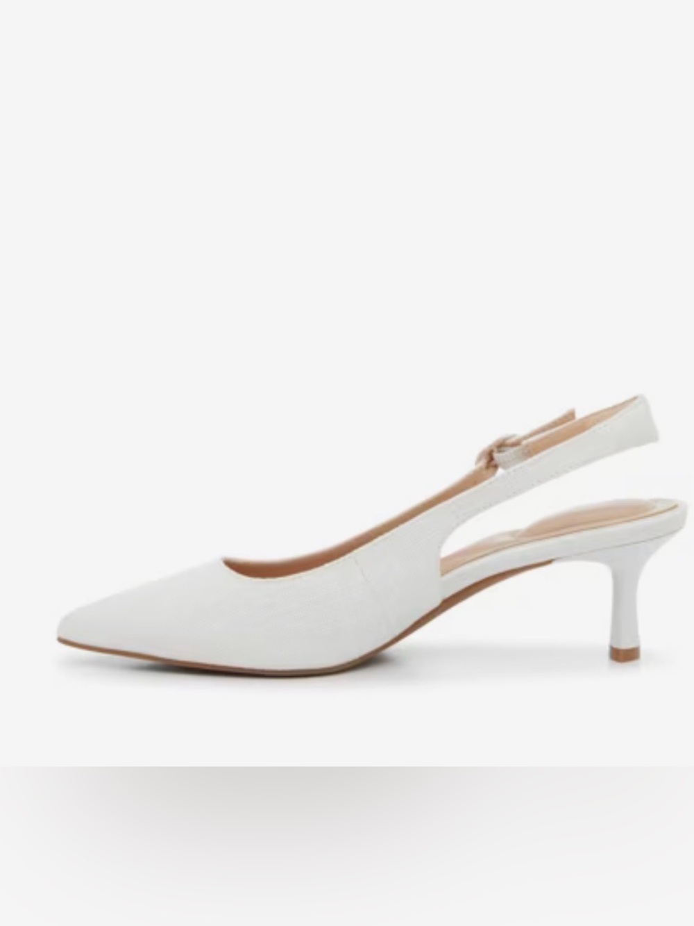 White Pointed Slingback Heels